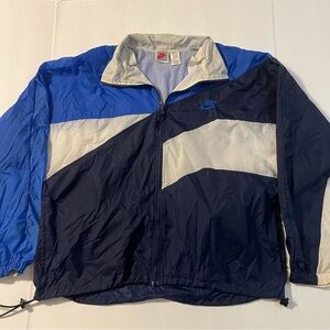 Vintage Nike Windbreaker Jacket Men’s Large Blue Navy Colorblock Full Zip